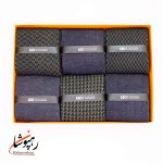 جوراب دوفس ساقدار 6 طرح سرمه ای زیتونی لئو LEO (پک 6 عددی)(104)