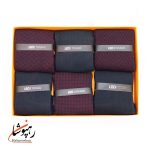 جوراب لئو LEO ساق دار دوفس زرشکی و سبز تیره  (پک 6 عددی)(123)