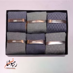 جوراب لئو LEO ساق دار دوفس مشکی دودی و سبز زیتونی (پک 6 عددی)(124)