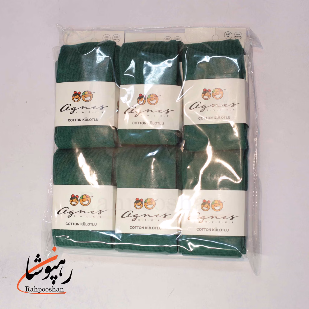 جوراب شلواری بچگانه رنگ سبز تیره (1 عددی)