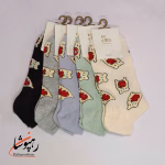 جوراب کفی طرح گربه سیب دار (10 عددی)