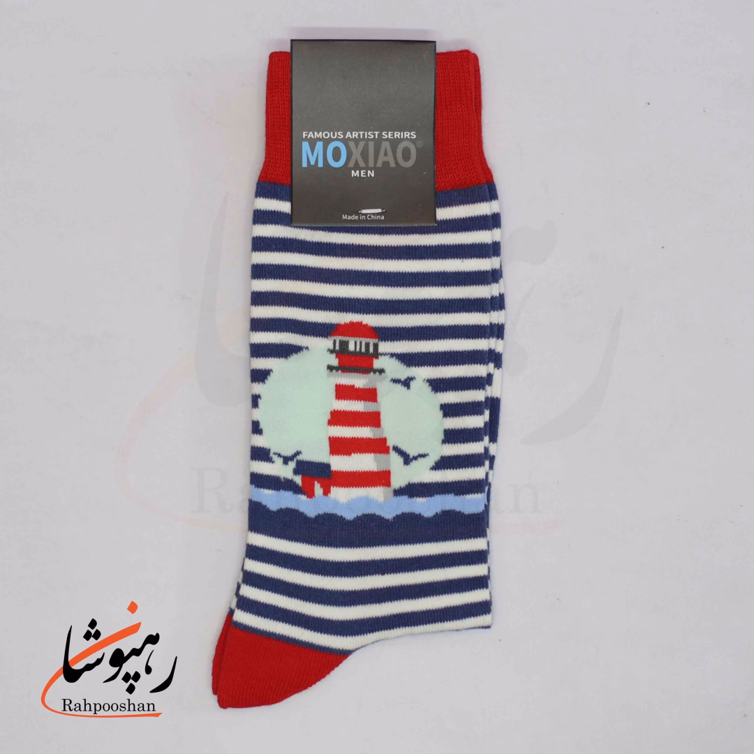 جوراب ساقدار موکسیائو (MOXIAO) مردانه طرح فانوس دریایی