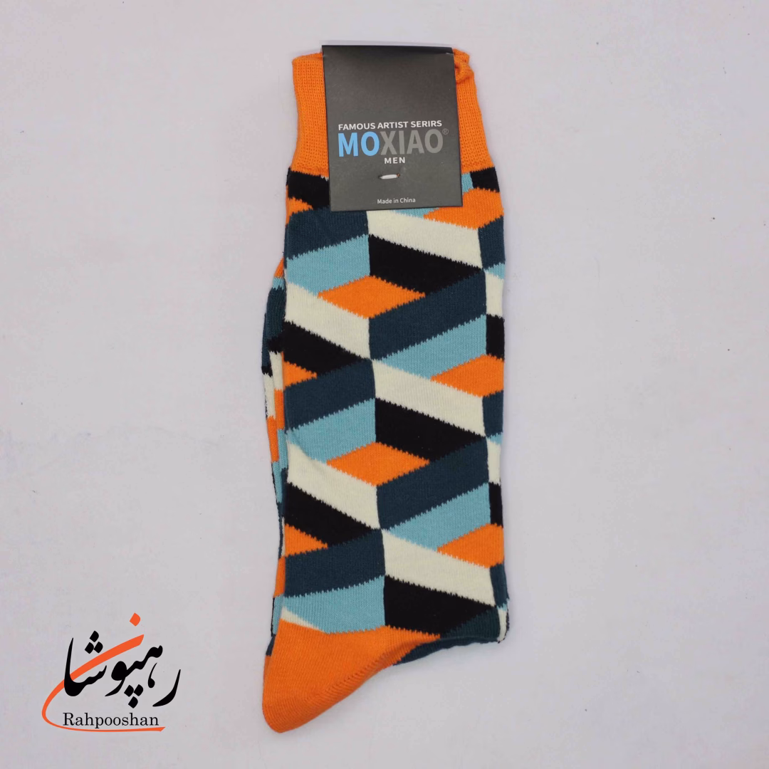 جوراب ساقدار موکسیائو (MOXIAO) مردانه طرح کاشی های رنگی
