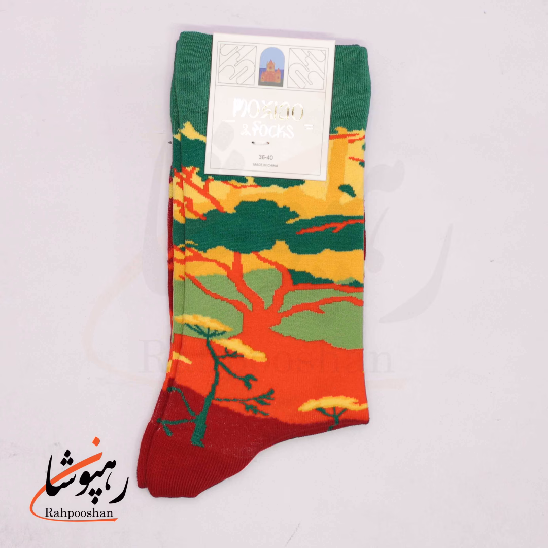 جوراب ساقدار موکسیائو (MOXIAO) طرح غروب جنگلی