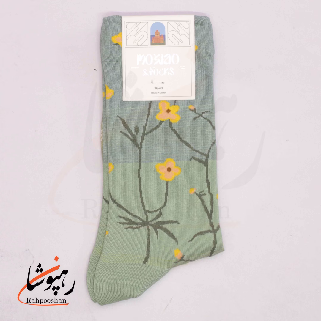 جوراب ساقدار موکسیائو (MOXIAO) طرح رفاقت گل ها