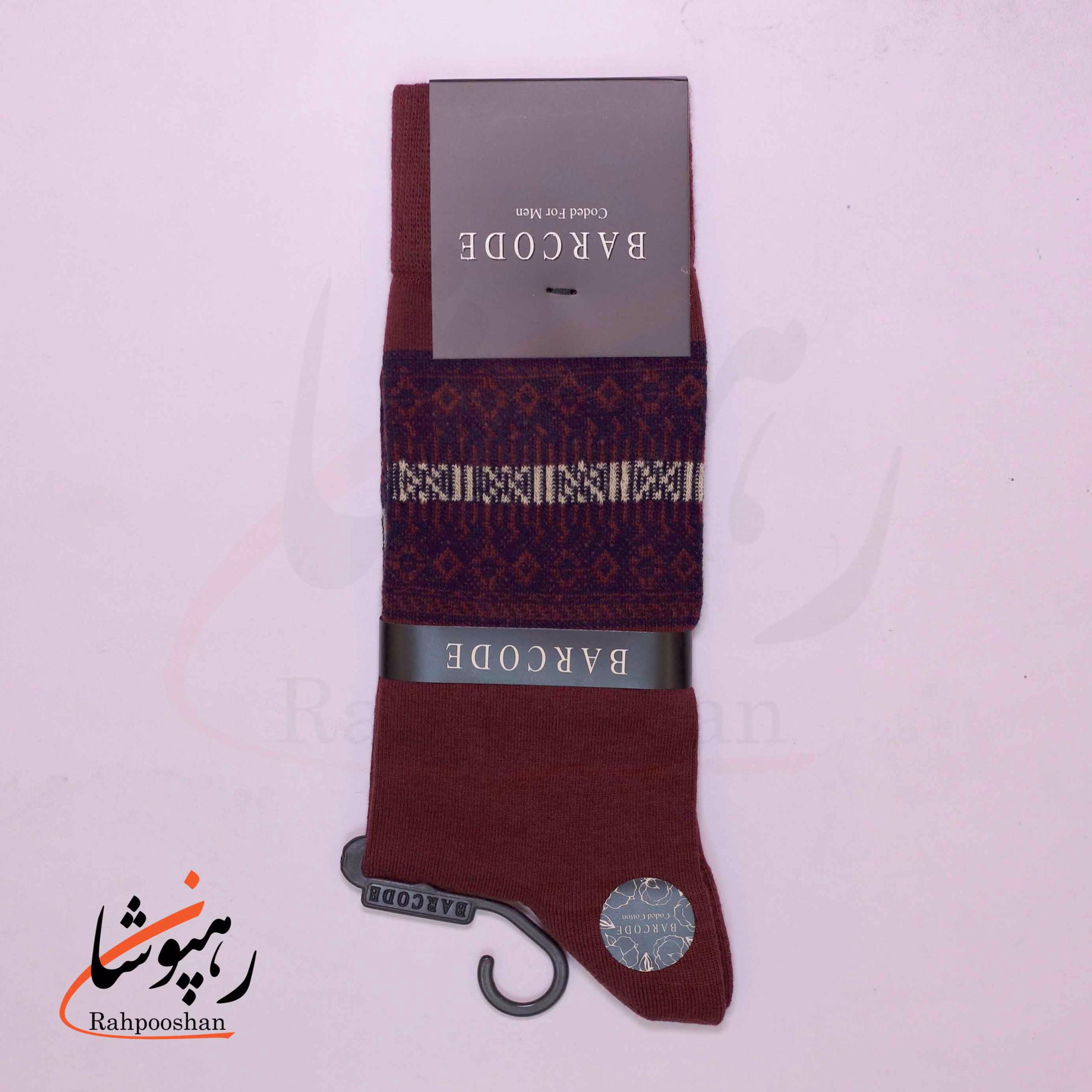 جوراب ساق بلند بارکد (BARCODE) طرح چاپ وحشی (savage print) زرشکی جوراب ساق بلند بارکد (BARCODE) طرح چاپ وحشی (savage print) زرشکی