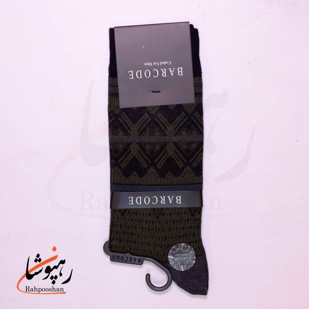 جوراب ساق بلند بارکد (BARCODE) طرح شبانه (nocturne) ذغالی