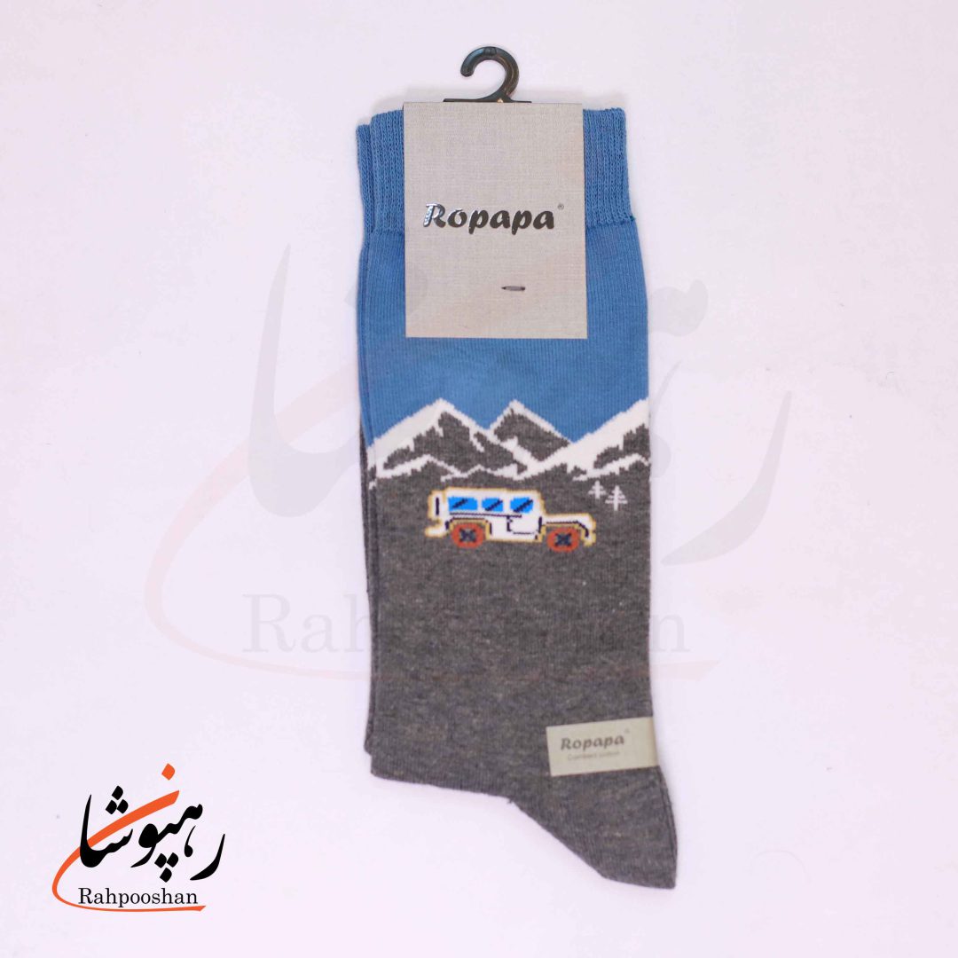 جوراب ساق بلند روپاپا (Ropapa) طرح سوار کوهستانی (mountain rider) طوسی