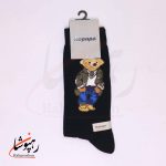 جوراب ساق بلند روپاپا (Ropapa) طرح کت سبر (teddy) سیاه