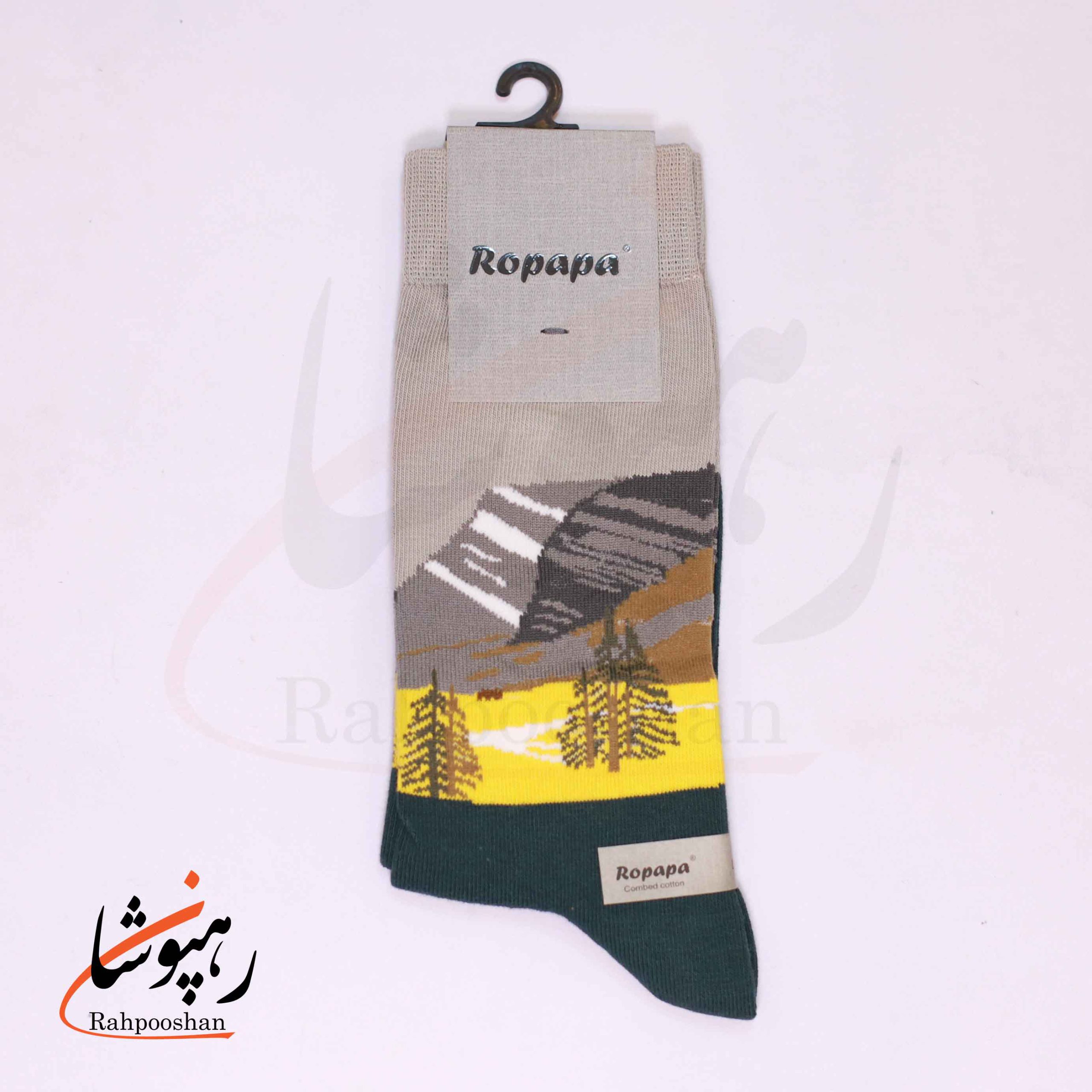 جوراب ساق بلند روپاپا (Ropapa) طرح منظره وحشی(willd trail) یشمی جوراب ساق بلند روپاپا (Ropapa) طرح منظره وحشی(willd trail) یشمی