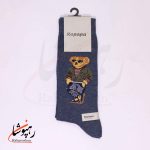 جوراب ساق بلند روپاپا (Ropapa) طرح تدی سواگ (teddy swag) سرمه ای ملانژ