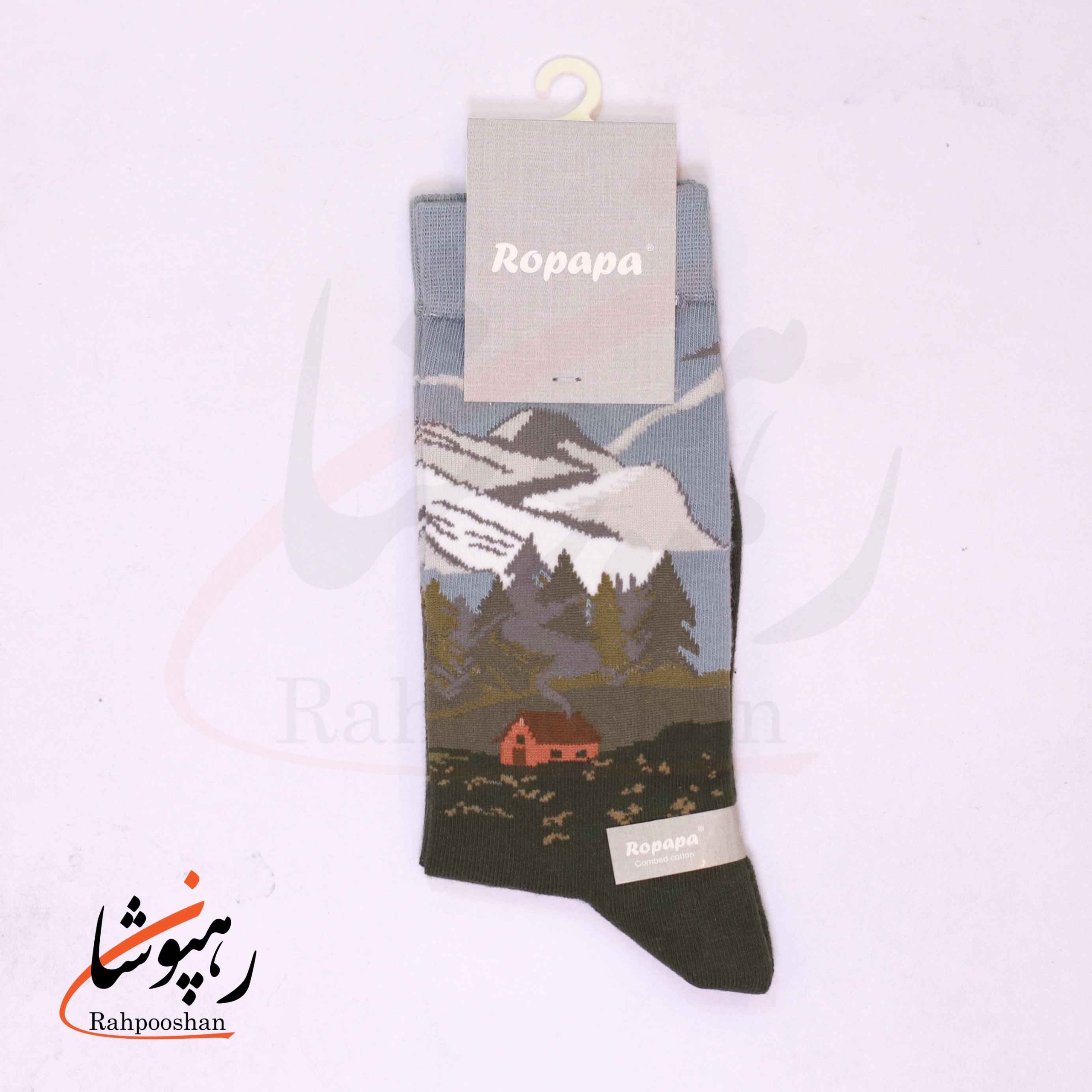 جوراب ساق بلند زنانه روپاپا (Ropapa) طرح پناهگاه جنگلی (Forest haven) سبز فرمی جوراب ساق بلند زنانه روپاپا (Ropapa) طرح پناهگاه جنگلی (Forest haven) سبز فرمی
