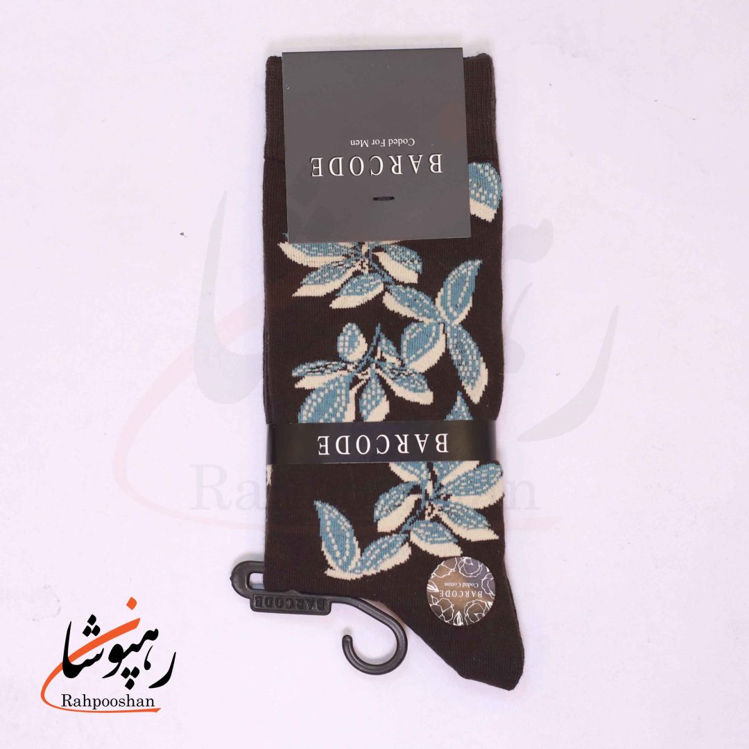 جوراب ساق بلند بارکد (BARCODE) طرح گل ریزان (Falling flowers) سیاه