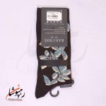 جوراب ساق بلند بارکد (BARCODE) طرح گل ریزان (Falling flowers) سیاه - تصویر 2