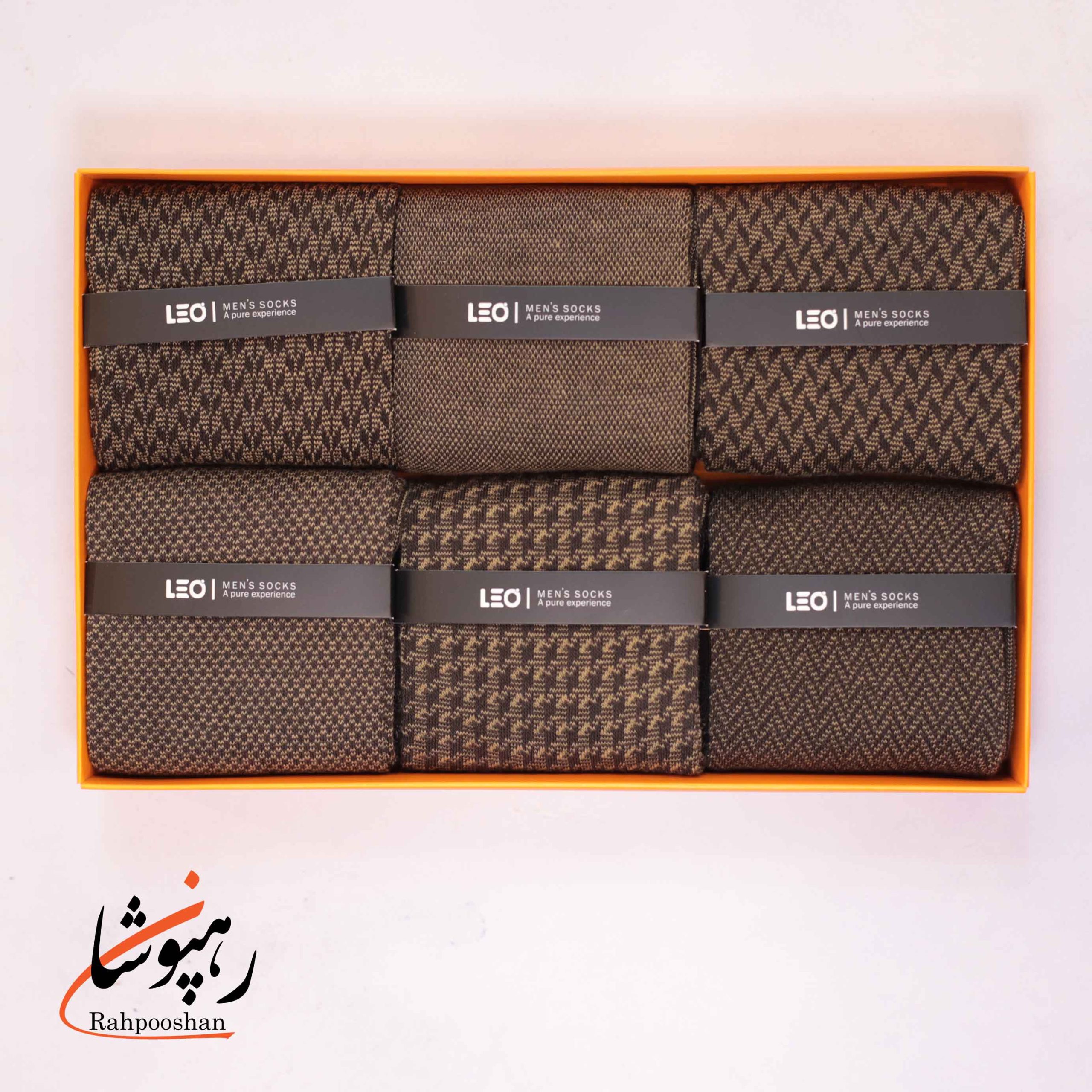 156 جوراب ساقدار دوفس قهوه ای لئو LEO (پک 6 عددی)(156) - تصویر 1