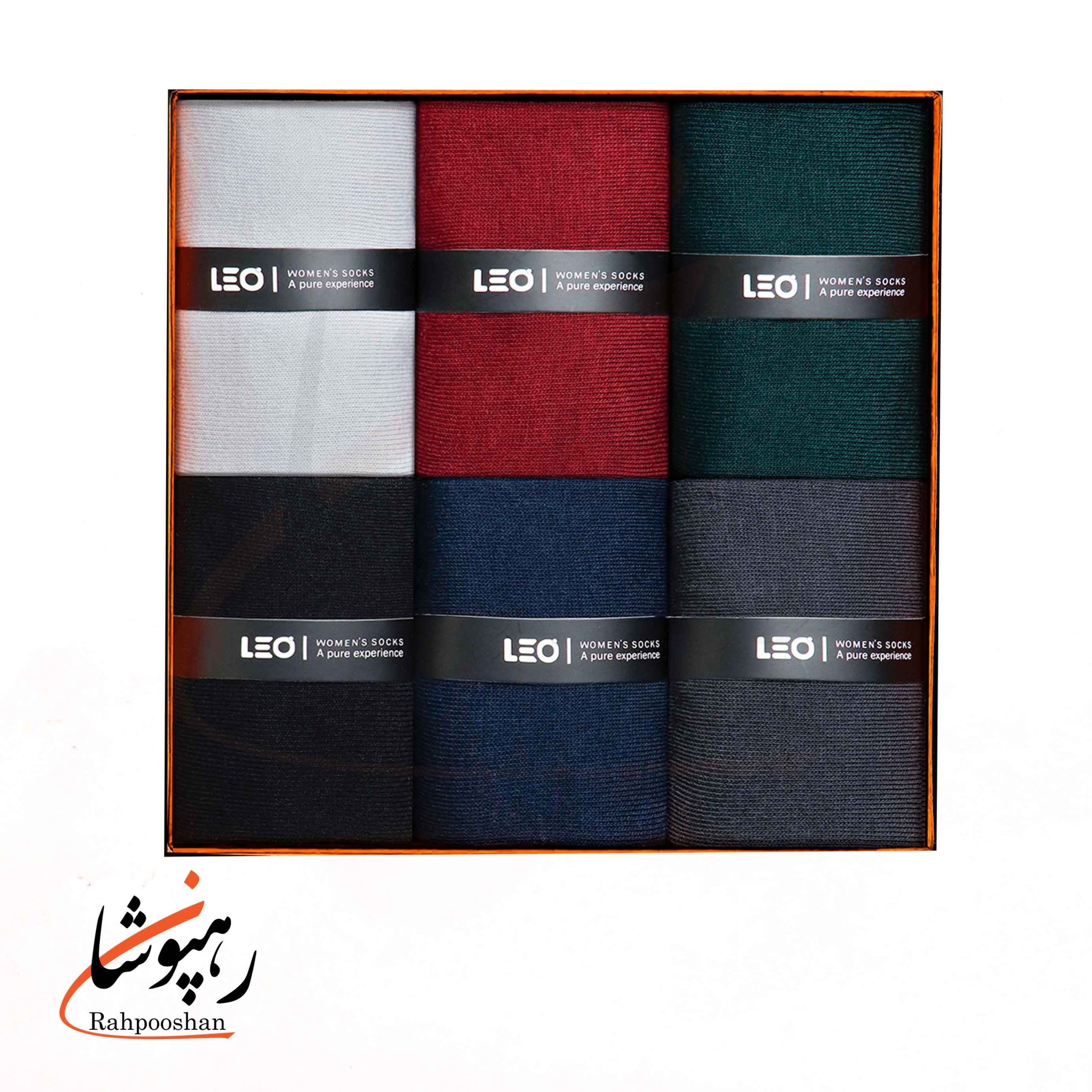 505 جوراب زنانه ساقدار طرح ساده 6 رنگ تیره لئو LEO (پک 6 عددی)(505) - تصویر 1