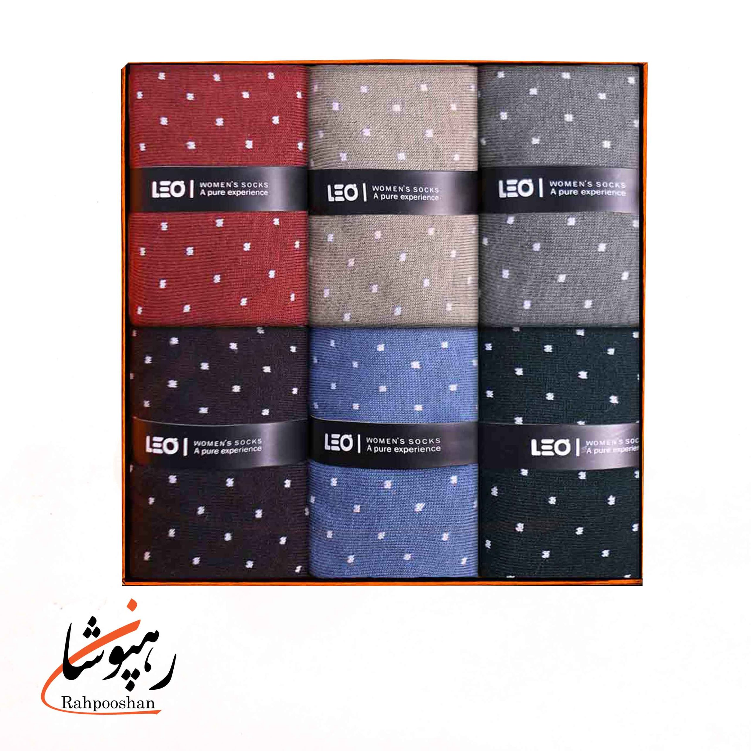 523 جوراب زنانه ساقدار طرح خال دار 6رنگ لئو LEO (پک 6 عددی)(523) - تصویر 1