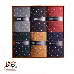 جوراب زنانه ساقدار طرح خال دار تیره روشن لئو LEO (پک 6 عددی)(524)