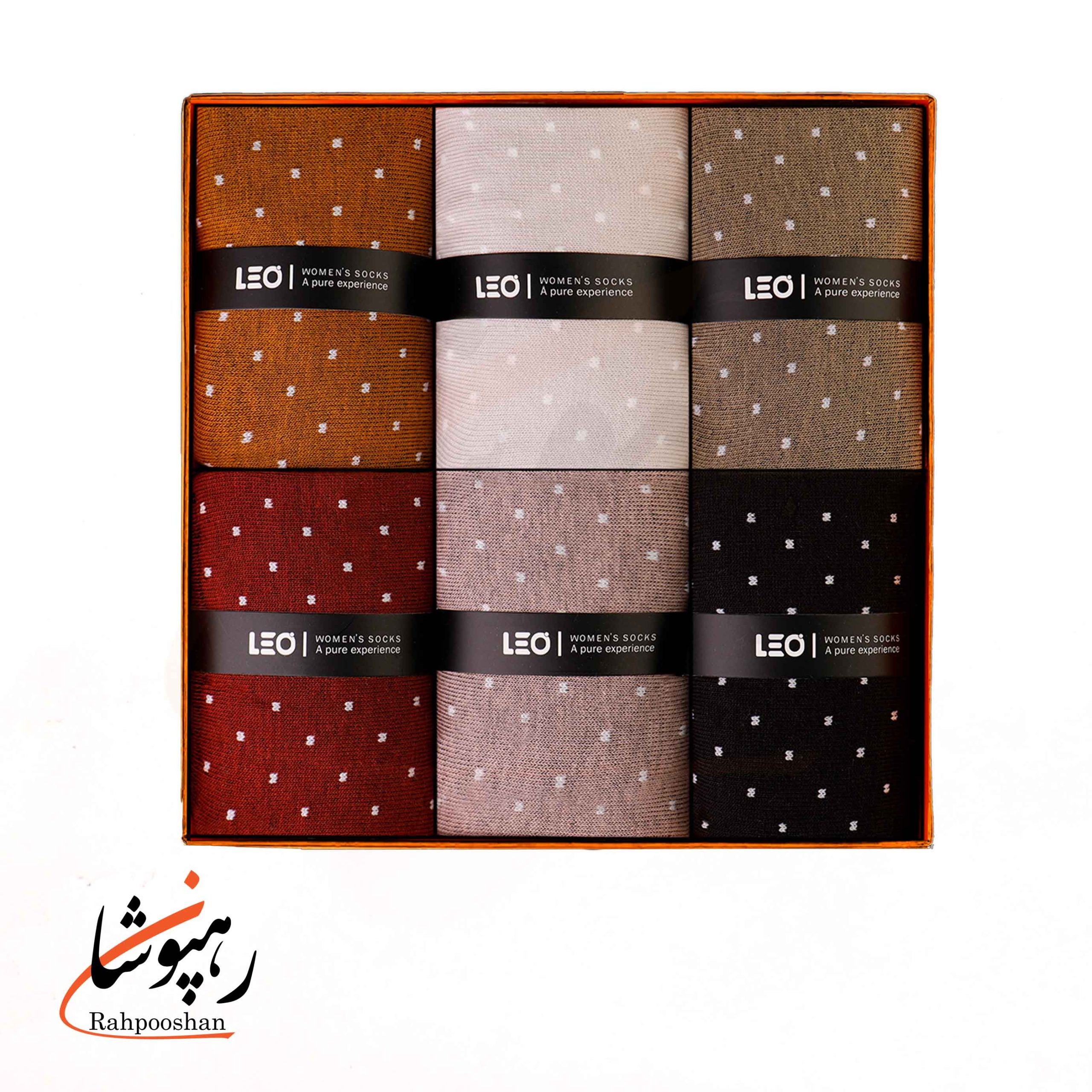 525 جوراب زنانه ساقدار طرح خال دار 6 رنگ لئو LEO (پک 6 عددی)(525) - تصویر 1