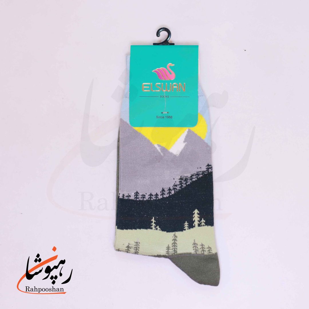 جوراب ساق‌دار طرح طلوع قله ها السوان (ELSWAN)
