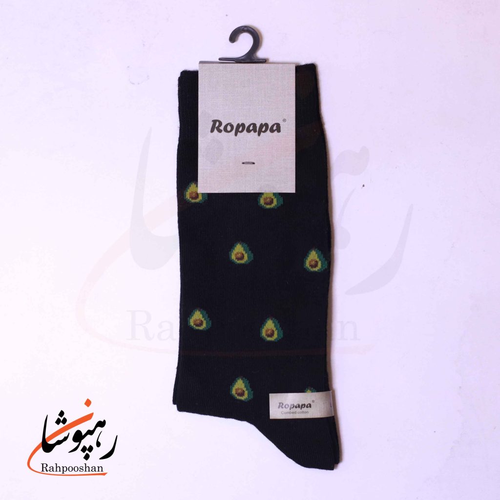 جوراب ساق بلند روپاپا (Ropapa) طرح آواکادو سیاه