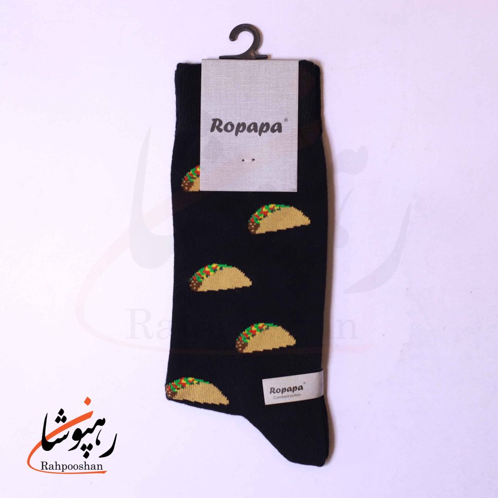جوراب ساق بلند روپاپا (Ropapa) طرح تاکو (Taco) سیاه