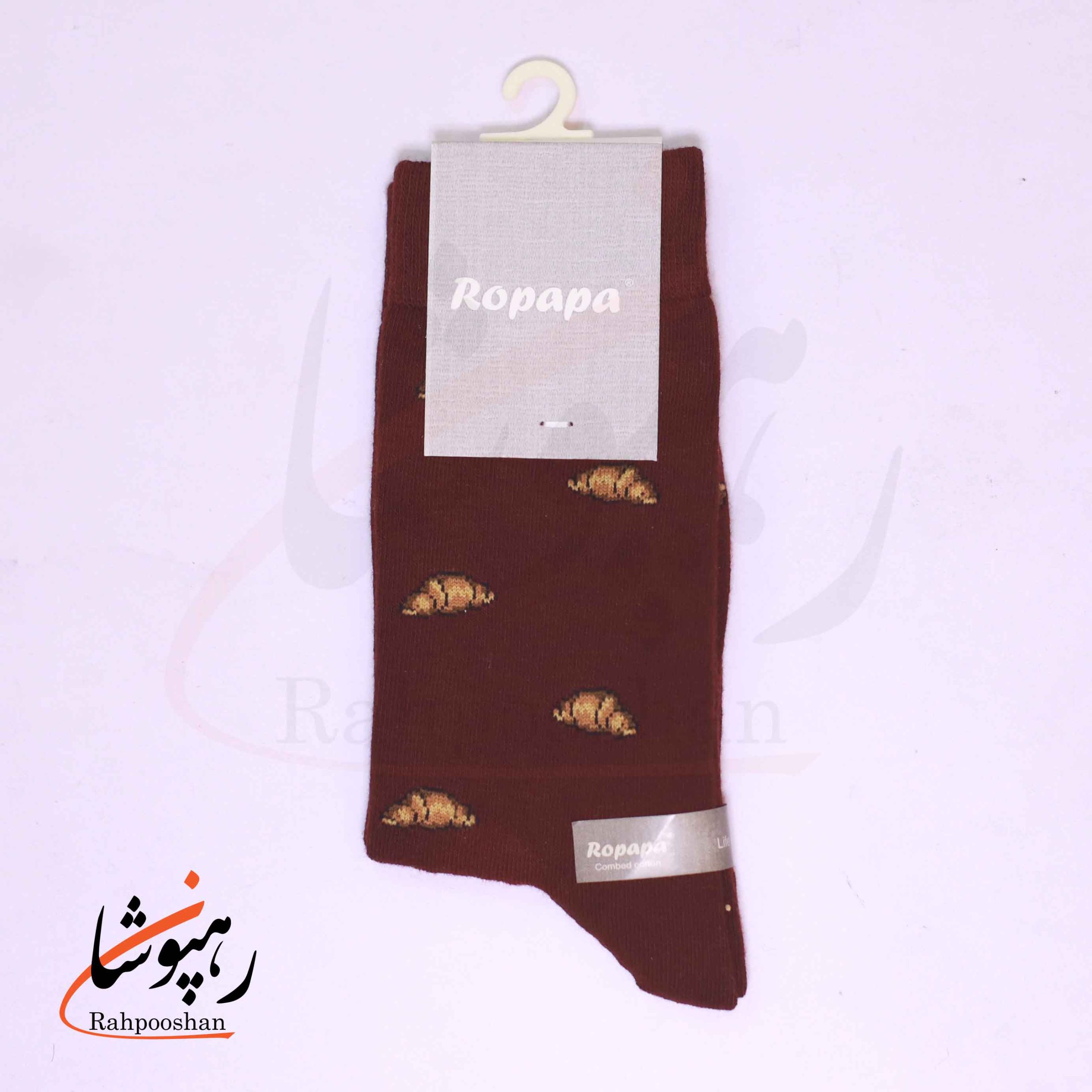 جوراب ساق بلند زنانه روپاپا (Ropapa) طرح کروسان زرشکی جوراب ساق بلند زنانه روپاپا (Ropapa) طرح کروسان زرشکی