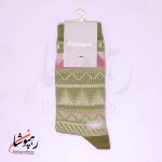 جوراب ساق بلند زنانه روپاپا (Ropapa) طرح لمس گلیم (kilim touch) سبز