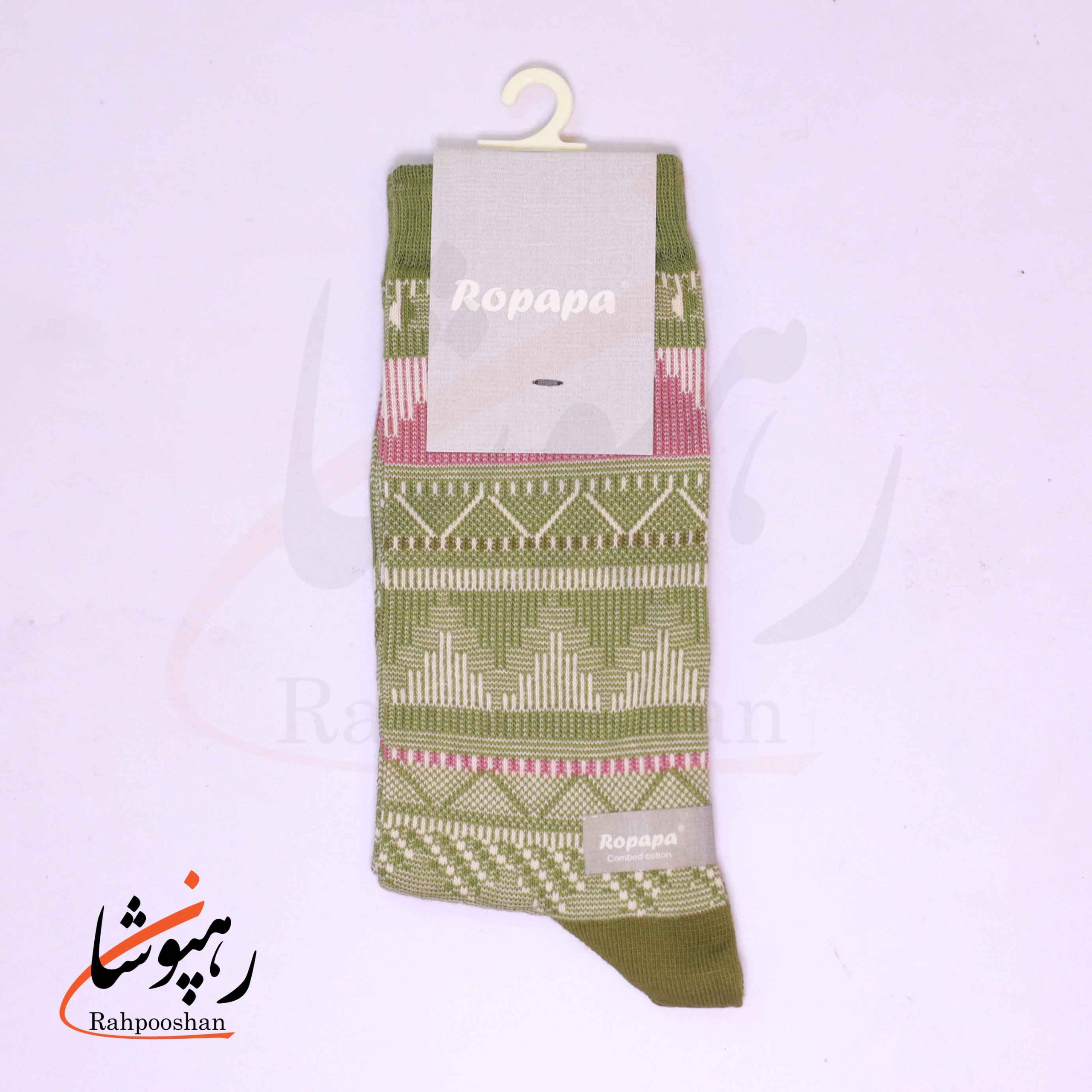جوراب ساق بلند زنانه روپاپا (Ropapa) طرح لمس گلیم (kilim touch) سبز جوراب ساق بلند زنانه روپاپا (Ropapa) طرح لمس گلیم (kilim touch) سبز